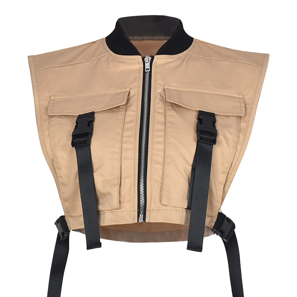 Khaki Workwear Vest Jacket NSFR102905