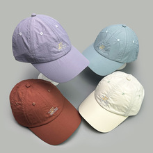 新款可折叠帽檐刺绣字母棒球帽简约男女速干遮阳休闲鸭舌帽子批发