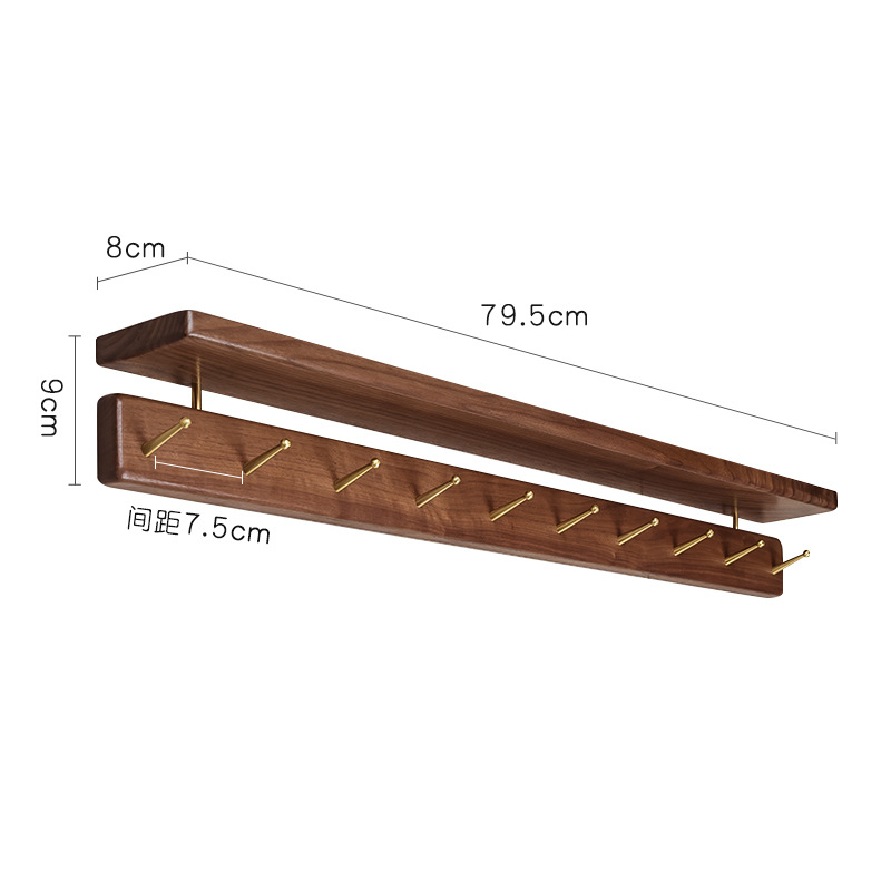 Fábrica directa sin perforación gancho de ropa de nuez negra puerta de entrada gancho de llave de pared almacena gorras de ropa de puerta image 25