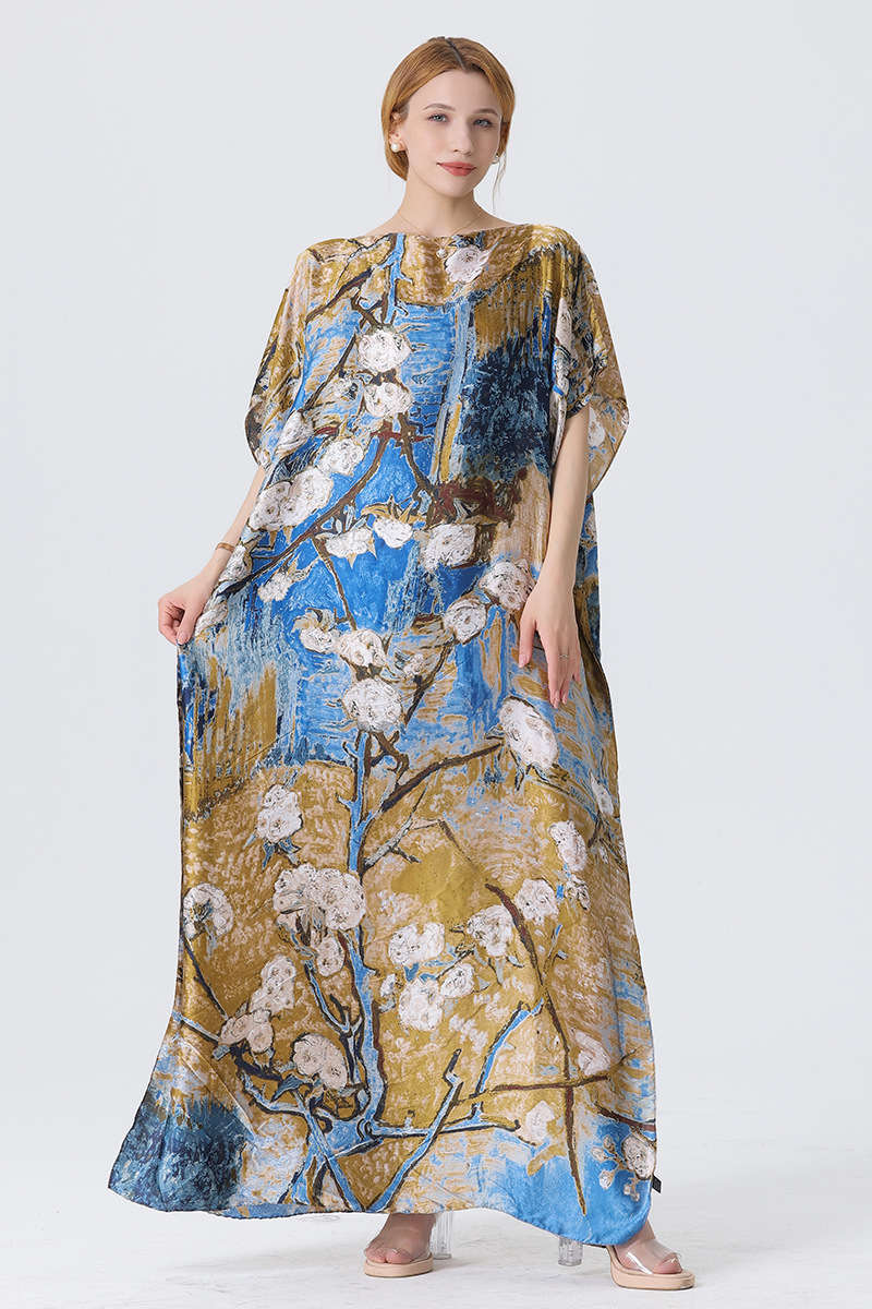 2025 primavera y verano nuevo Amazon venta rápida ropa malaya camisa de arena imitación seda brocado ropa de protección solar de vacaciones de playa