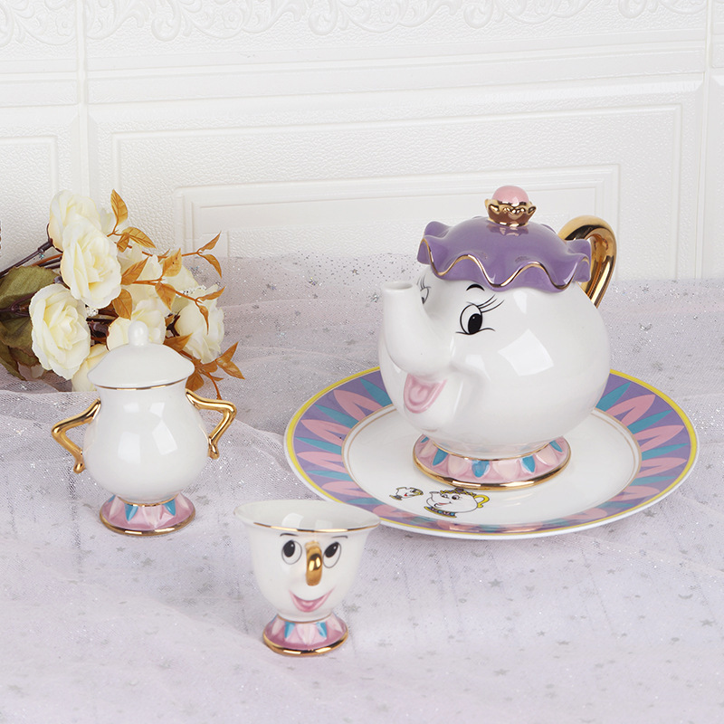 Ceramic Tea Set European Beauty and the Beast Tea Pot Mrs. Archie Teapot Set Large Capacity Mug Coffee Cup Ceramic Tea Set European Beauty and the Beast Tea Pot Mrs. Archie Teapot Set Large Capacity Mug Coffee Cup