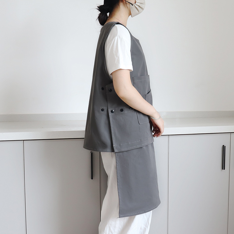 Nuevo delantal de cocina para hombre de dibujo transfronterizo de Amazon, chaleco de florista, chaleco, vestido de trabajo de artista, delantal