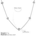 XL135SV Vertical Heart Silver Necklace