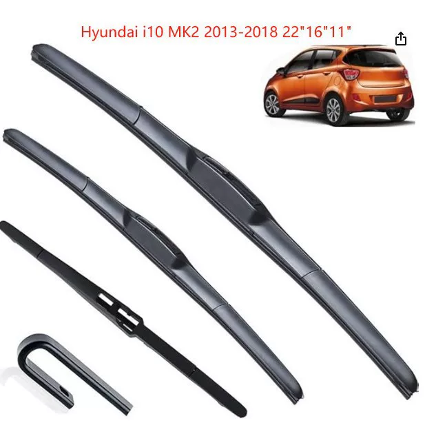 Подходящие для лобового стекла Hyundai i10 лезвие дворника Hyundai i10 MK2 2013-2018 размеры 22"16"11" дворник