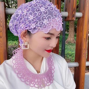 New Style Gauze Scarf Headscarf Hat for Women, Simple and Convenient Necklace Style Ayla Seven-Season Hat, Retro Cross-Border Ready Stock Dropshipping