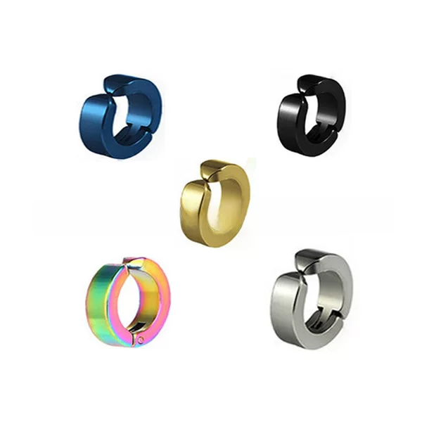 Korean Style Fashionable Stainless Steel Earrings Punk Unisex Earrings Hypoallergenic Ear Clips Geometric Fashion