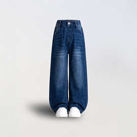 外贸男童牛仔裤批发四季款儿童直筒裤宝宝宽松阔腿牛长裤网店供应