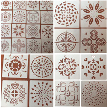 跨境曼陀罗镂空绘画模板厂家批发裁剪模板手账DIY手报制作PET材质