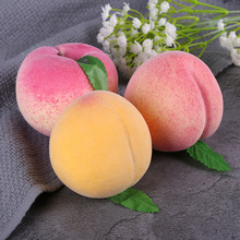 仿真桃子模型泡沫假水果仙桃道具水蜜桃平桃黄桃儿童食物摆件装饰