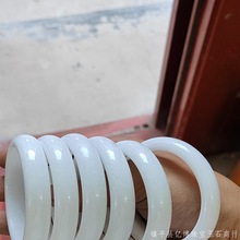 精品汉白玉玉石手镯 精抛光高品质四川白玉手镯直播货源 会销礼品