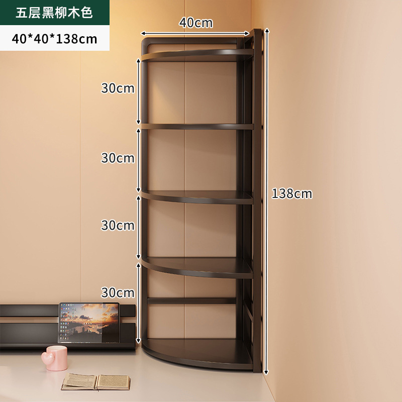 Estantería Estante de escritorio Estante de almacenamiento de esquina de escritorio de oficina Estante de almacenamiento de esquina de pared Triángulo en capas Estante de escritorio simple