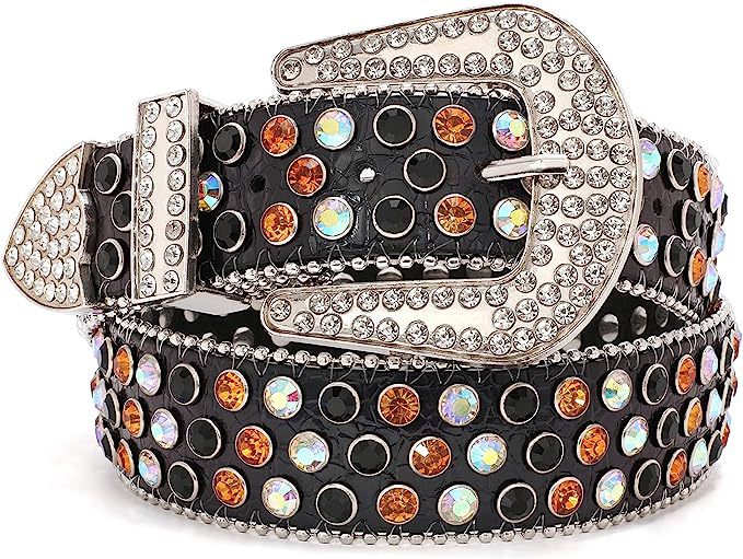 Cinturón de las mujeres remache aleación rhinestone diamante pin hebilla conjunto de tres piezas punk estilo europeo y americano hip hop moda caliente al por mayor
