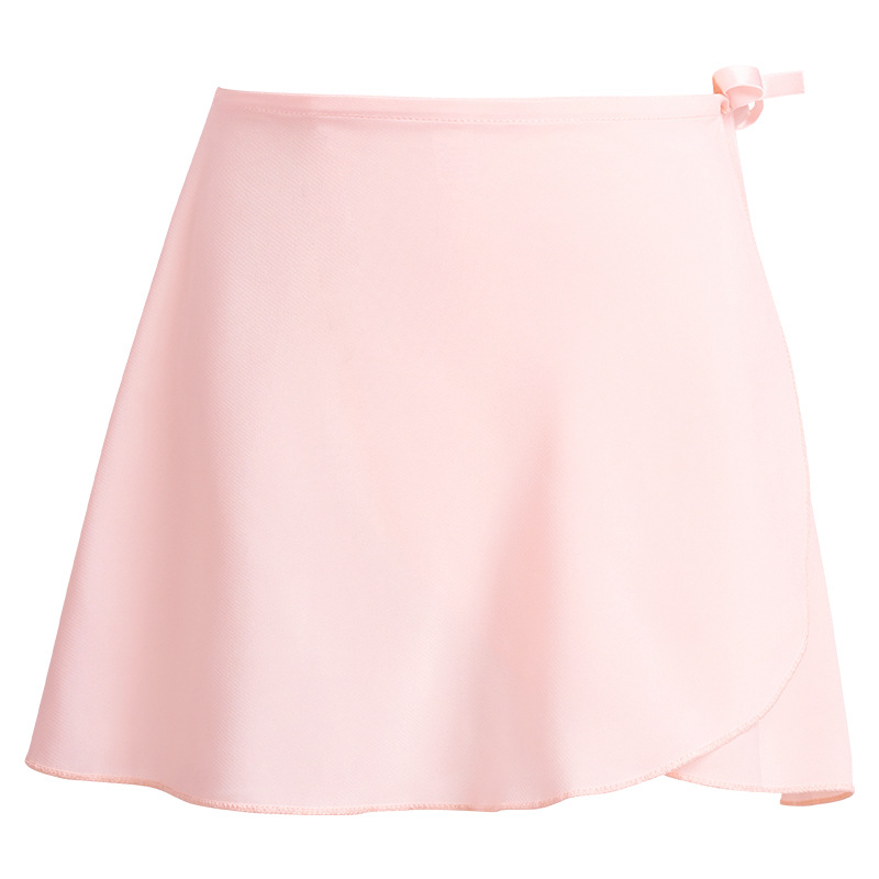 Falda de baile para niños y mujeres con cordones, falda de media longitud con correas elásticas, falda de gasa de una pieza, falda de ejercicio, falda de ballet