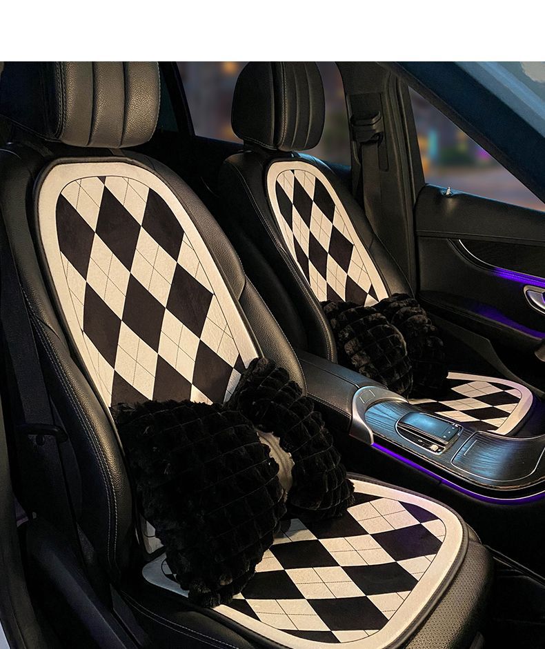 Retro Linen Car Seat Cushion, Summer Ventilated Silk Cotton Seat Cushion, Universal for All Seasons, Light Luxury and High-End Feel Seat Cover