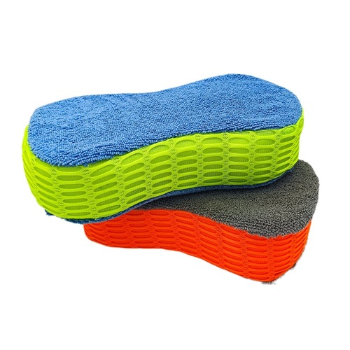 Water-absorbent high-density 8-character double-sided sponge car cleaning sponge car cleaning supplies mesh car wash sponge wholesale