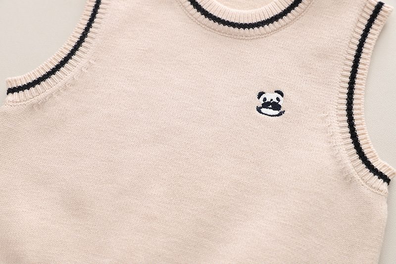 Kinder Strickweste Strickjacke Und Cartoon Shirt Set_voghion.com