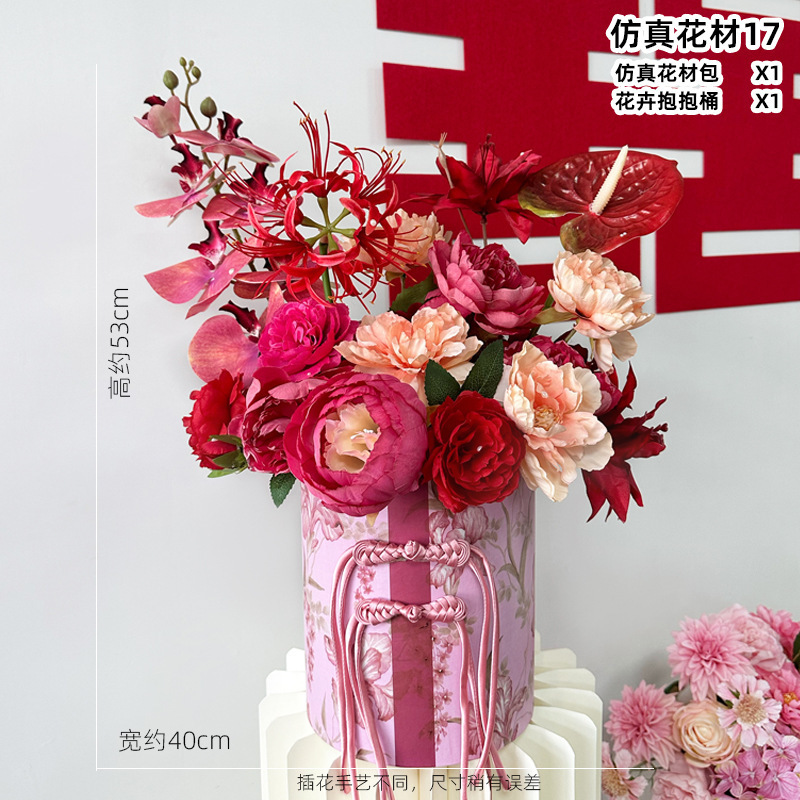 ロマンチックな雰囲気の模擬フラワーアート結婚式の部屋の装飾結婚式の宴会リビングルームのテーブルフラワーアレンジメントベッドサイド模擬フラワーウェディングデコレーション|undefined