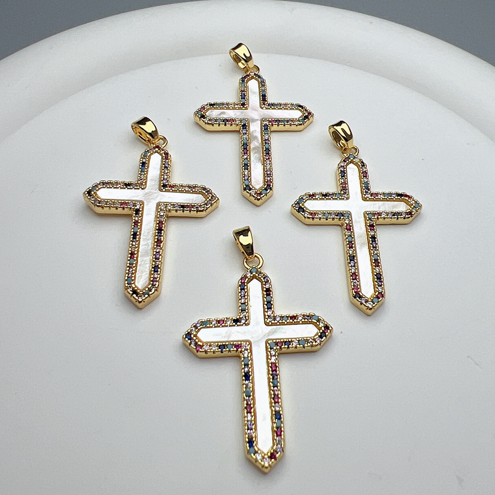 Simple Style Cross Shell Plating Jewelry Accessories display picture 3