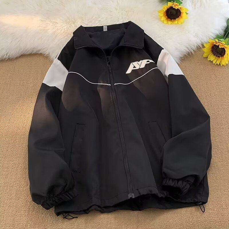 2023 Spring and Autumn New Stand Collar Baseball Jacket for Men Trendy Loose Versatile American Style Cool Workwear Jacket for Men