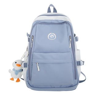 ins2023 Contrast Color Design Schoolbag Female Korean Japanese College Student Backpack Junior High School Girl Lightweight Backpack