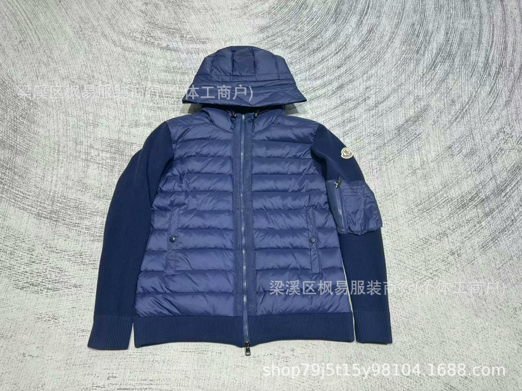 2026 nuevo M casa de punto chaqueta de plumón hombre empalmado blanco cuello vertical cálido abrigo ligero casual