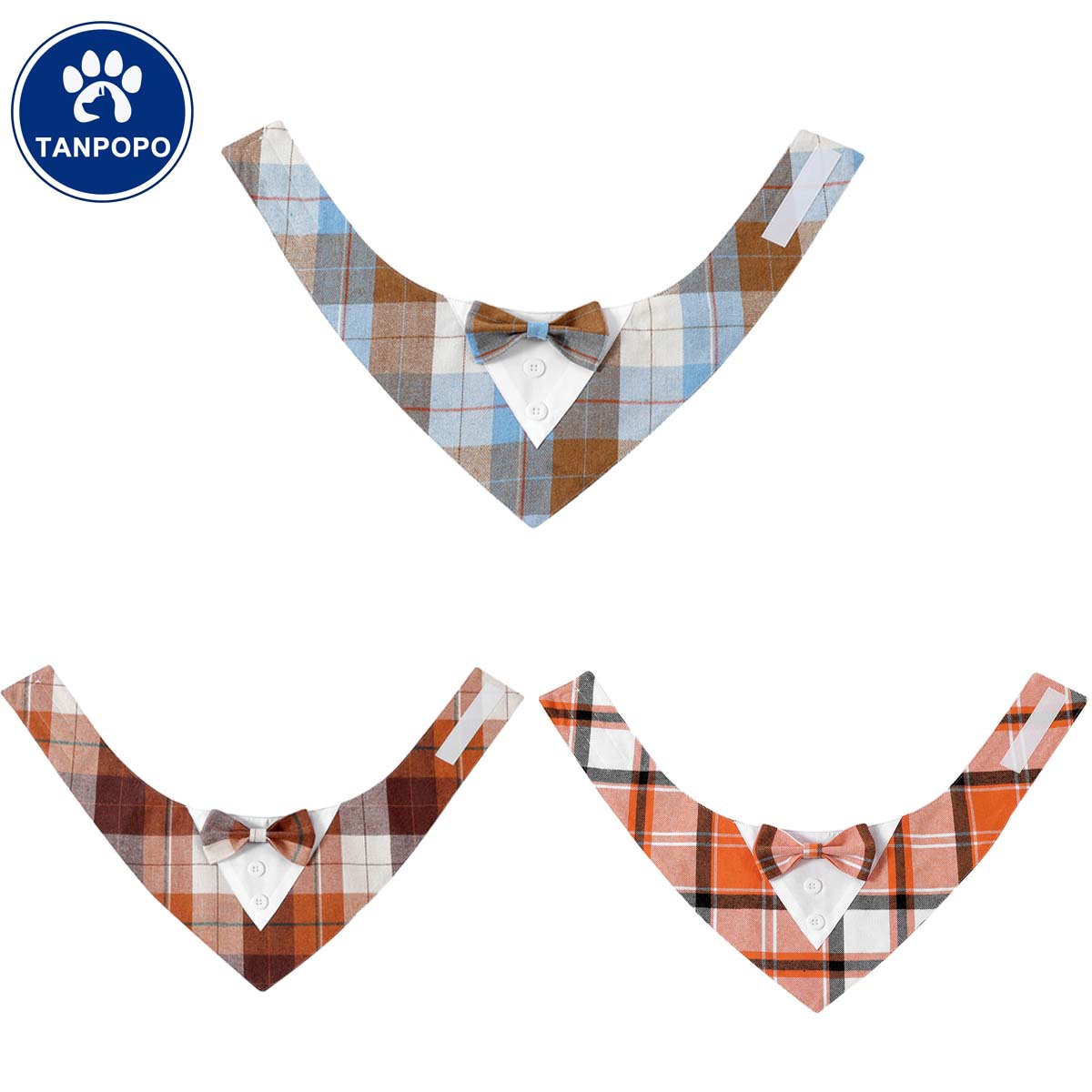 TANPOPO transfronterizo para el Día de Acción de Gracias corbata de mascotas velcro toalla toalla toalla de saliva para perros