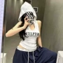 美式连帽新款无袖上衣