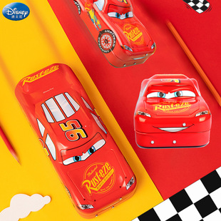 Stationery Box Lightning Mcqueen with Wheels Cars Stylus Box Three-Layer Primary School Boy Multi-Functional Pencil Box