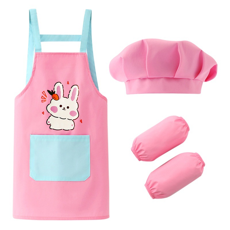 De los niños delantal impermeable cocina niños y niñas bebé comiendo pintura overall kindergarten arte Babero con capucha ropa protectora