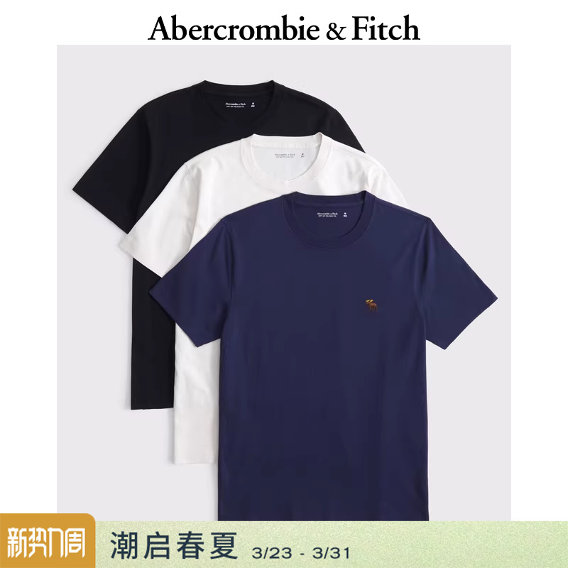 Af Classic Little Elk Pattern Cotton Set Heavyweight Short Sleeve T-Shirt 5 Autumn Men's Wear-5 Heavyweight