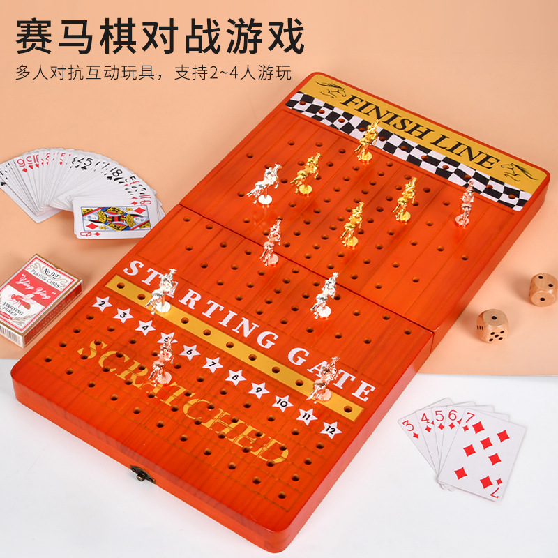 Transfronterizo Amazon Doblar carreras de caballos Ajedrez Juego de carreras de caballos Juego de mesa interactivo para adultos para niños Pensamiento Juguetes educativos