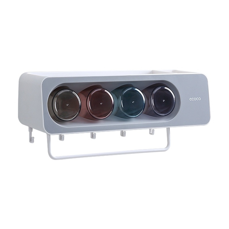 Estante de cepillo de dientes, taza de cepillo de dientes, enjuague bucal, baño de pared, sin perforación, soporte de pared, estante de almacenamiento de celebridades de Internet, juego de cilindros