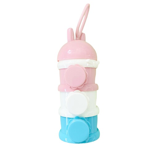 2024 New Cartoon Side-Opening Three-Layer PP Milk Powder Box Portable Rice Noodle Box Large Capacity Baby 3-Gate Milk Powder Can