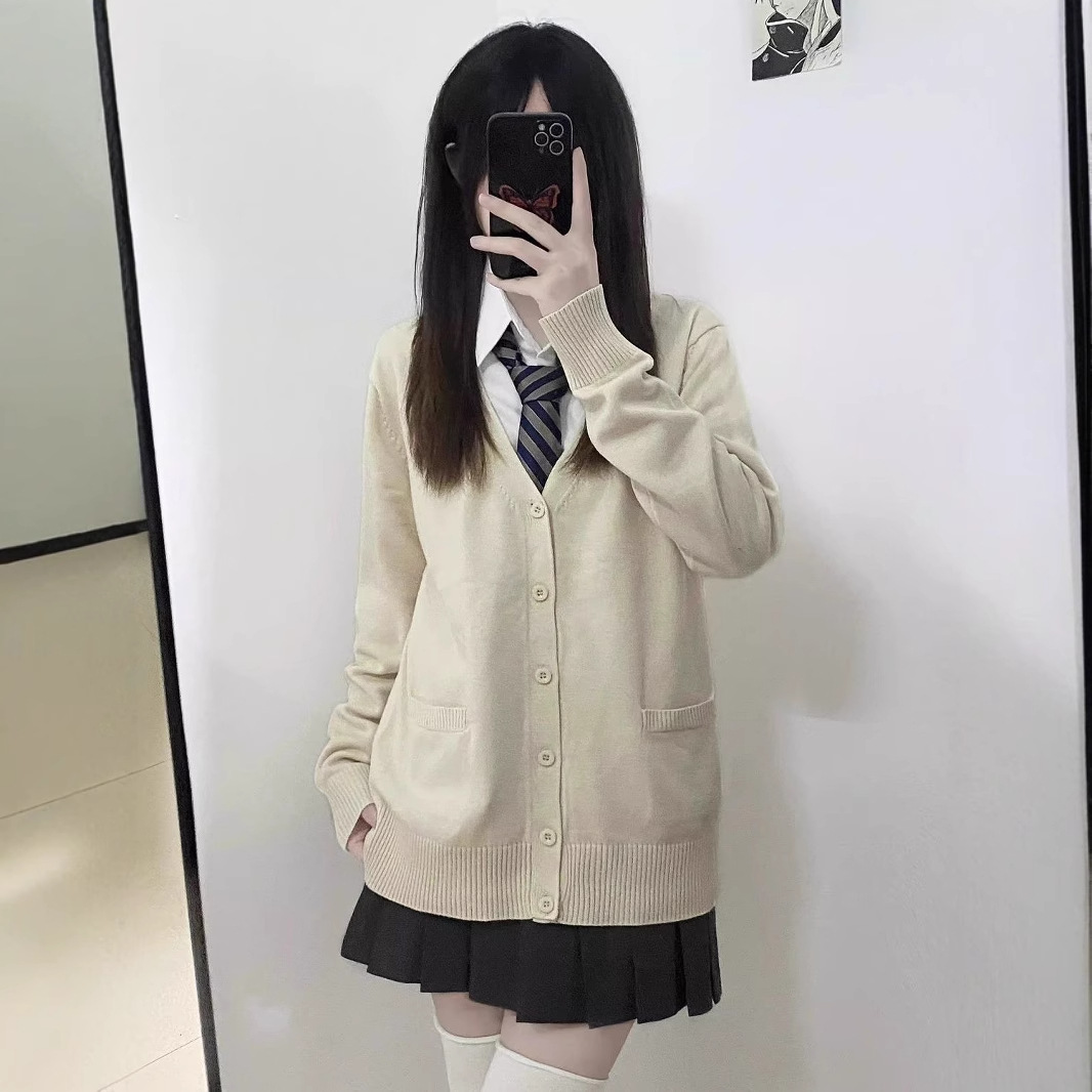 JK 유니폼 니트 가디건 대학 스타일 스위트 스쿨 스웨터 다목적 긴팔 재킷 가을, 겨울 새로운 스타일