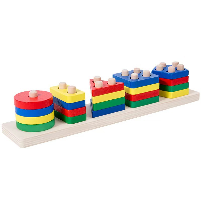 Reloj de roce de piano de ocho tonos para niños, torre de arco iris, cuatro juegos de placa en forma de columna, insectos retorcidos, juguetes educativos para bebés al por mayor