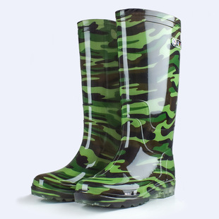 2025 New Fashion Men's Camouflage Rain Boots High Camouflage Labor Protection Rain Boots Water Shoes Wholesale
