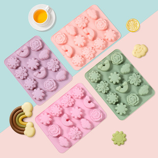 New Rainbow Sun Flower Series Chocolate Silicone Fine Mold Food Grade Easy Demoulding Chocolate Mold