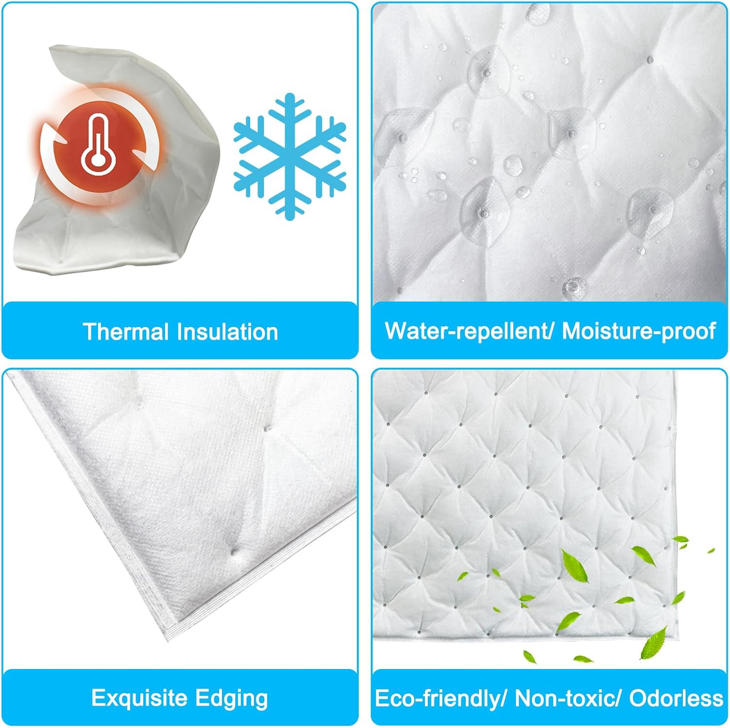 Car Soundproofing Cotton, White Cotton, Pressed Cotton, Windsor Cotton, Two-Component White Sound-Absorbing Cotton Material with Adhesive Backing, Exclusively for Cross-Border Supply