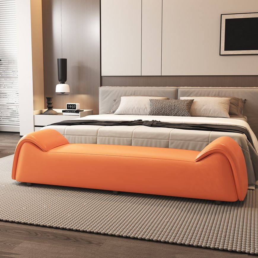 Italiano simple guarnición de cuero de gato taburete de cola de cama pareja cama moderna cabecera casera zapatos de cambio de dormitorio armario sofá taburete image 10