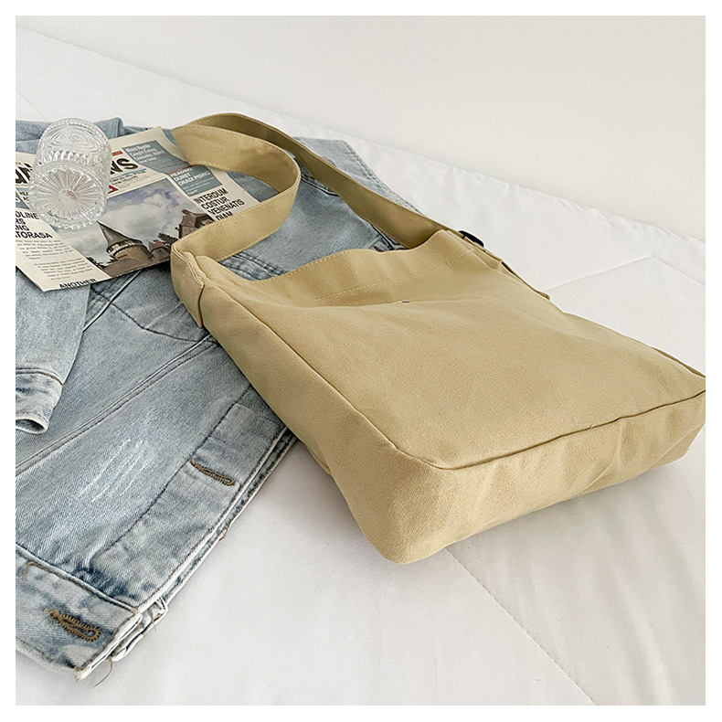 Large-capacity, fashionable and simple canvas bag, 2025 new style, casual and artistic shopping bag, versatile, shoulder crossbody bag undefined