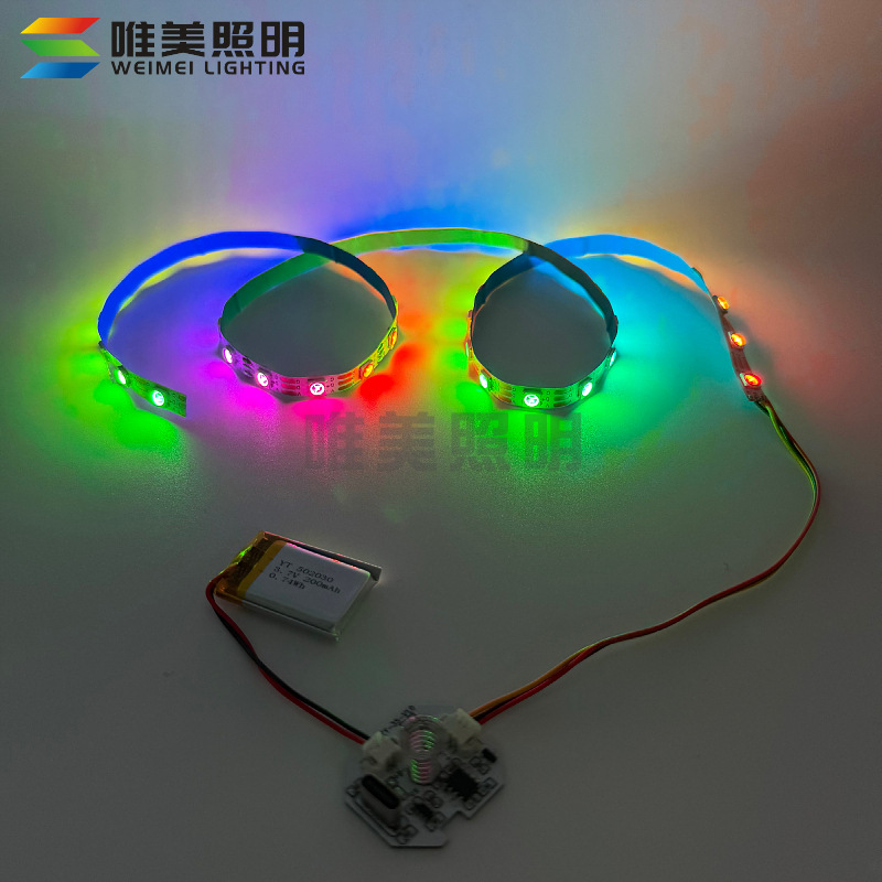 5V RGB LED Işık Şeridi Sınır Ötesi Parlak Badminton Raket Işık Şeridi USB Şarjlı Dokunmatik Anahtar PCBA Çözümü