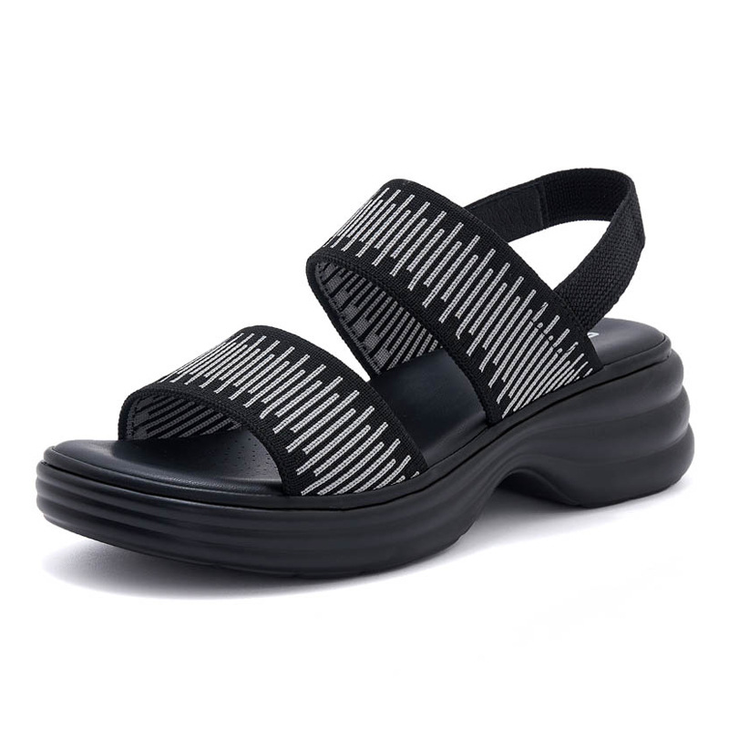 Dép sandal nữ đế dày quai chữ V mùa hè chống trượt — Màu đen, Màu xám, Màu mơ chi tiết 23