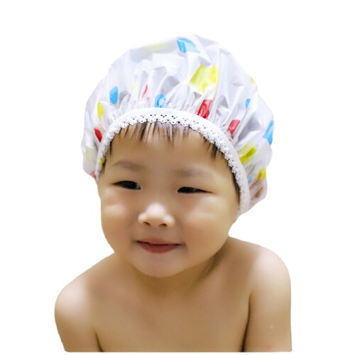 2024 toddler baby bath cartoon pattern shower cap children's shampoo cap waterproof hair drying cap waterproof shower cap