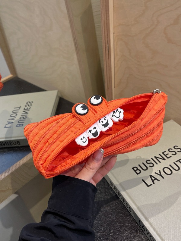 Creativo y divertido bolso con cremallera desmontable diseño de gran capacidad bolso de lápices moda lindo estilo ins comercio exterior