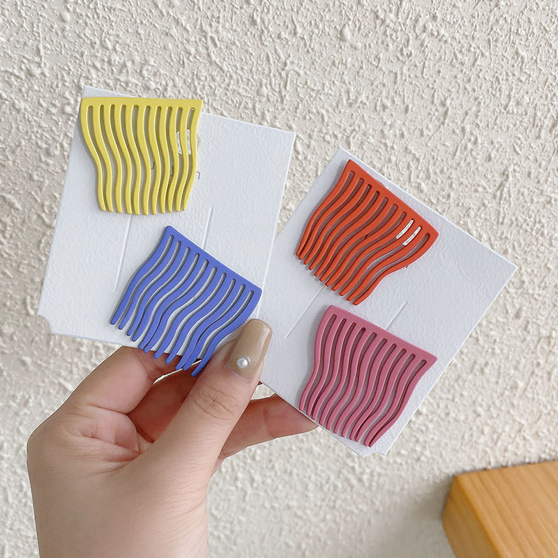 Nuevo clip de cabello de metal sin marcas peinado de cabello de la red de chicas rojas en línea con clip de frangeo invertido en la tarjeta de cabello coreana detrás del toque de cabeza