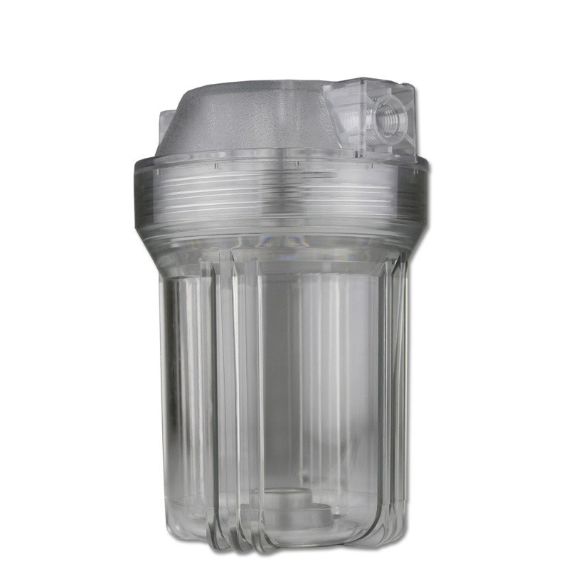 Botella de filtro a prueba de explosiones PET de 5 pulgadas 2 puntos 4 puntos cartucho de filtro de presión instrumento de belleza botella de agua residual hebilla botella de filtro completamente transparente