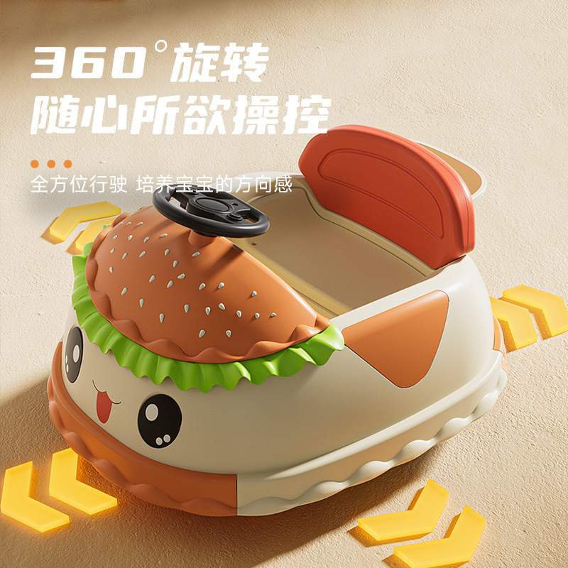 Hamburgo coche de choque eléctrico, coche de juguete para niños y niñas, coche de control remoto para bebés, coche de cuatro ruedas para adultos, carga Bluetooth