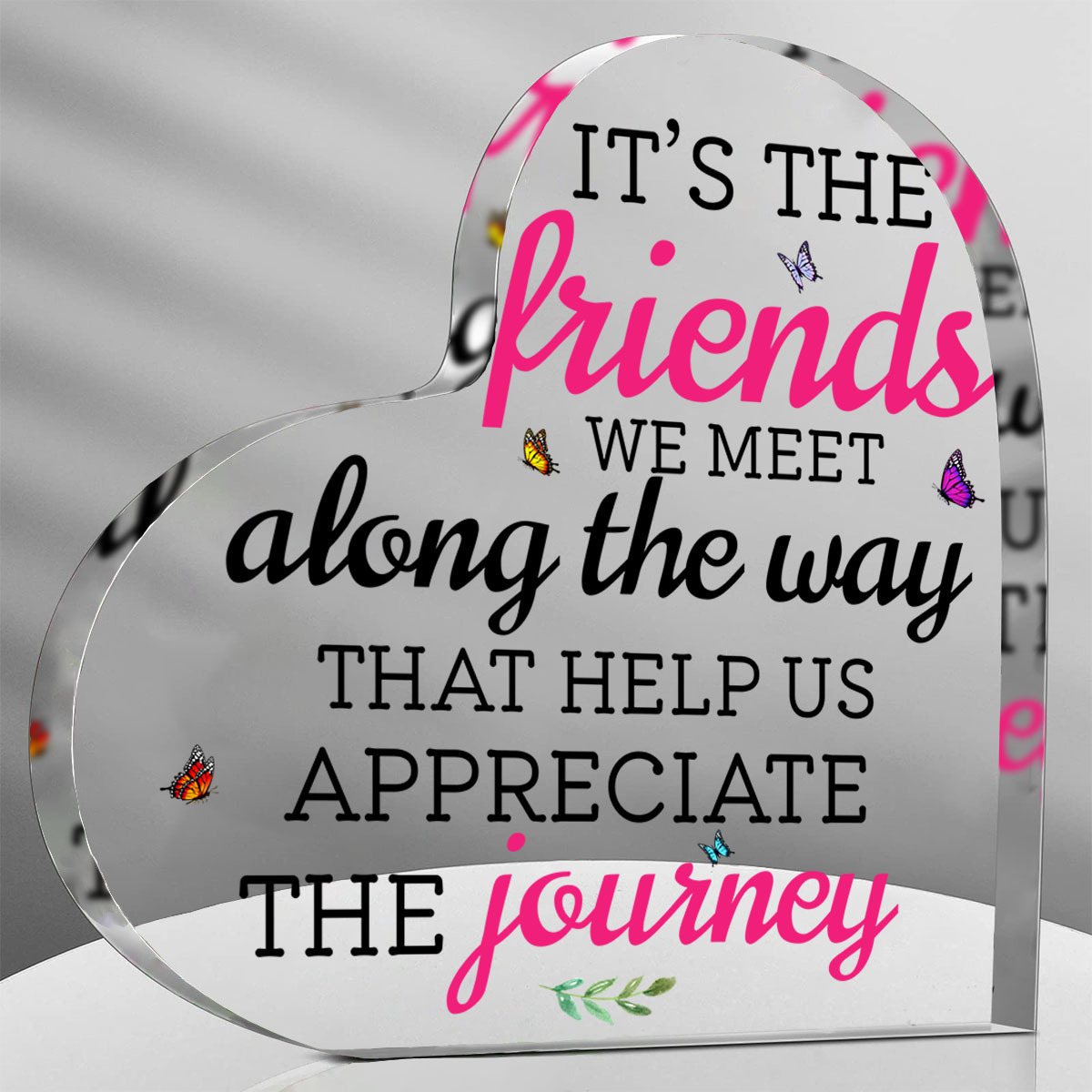 象征友谊的亚克力心形牌匾，派对餐桌中央摆饰，房间装饰，圣诞节