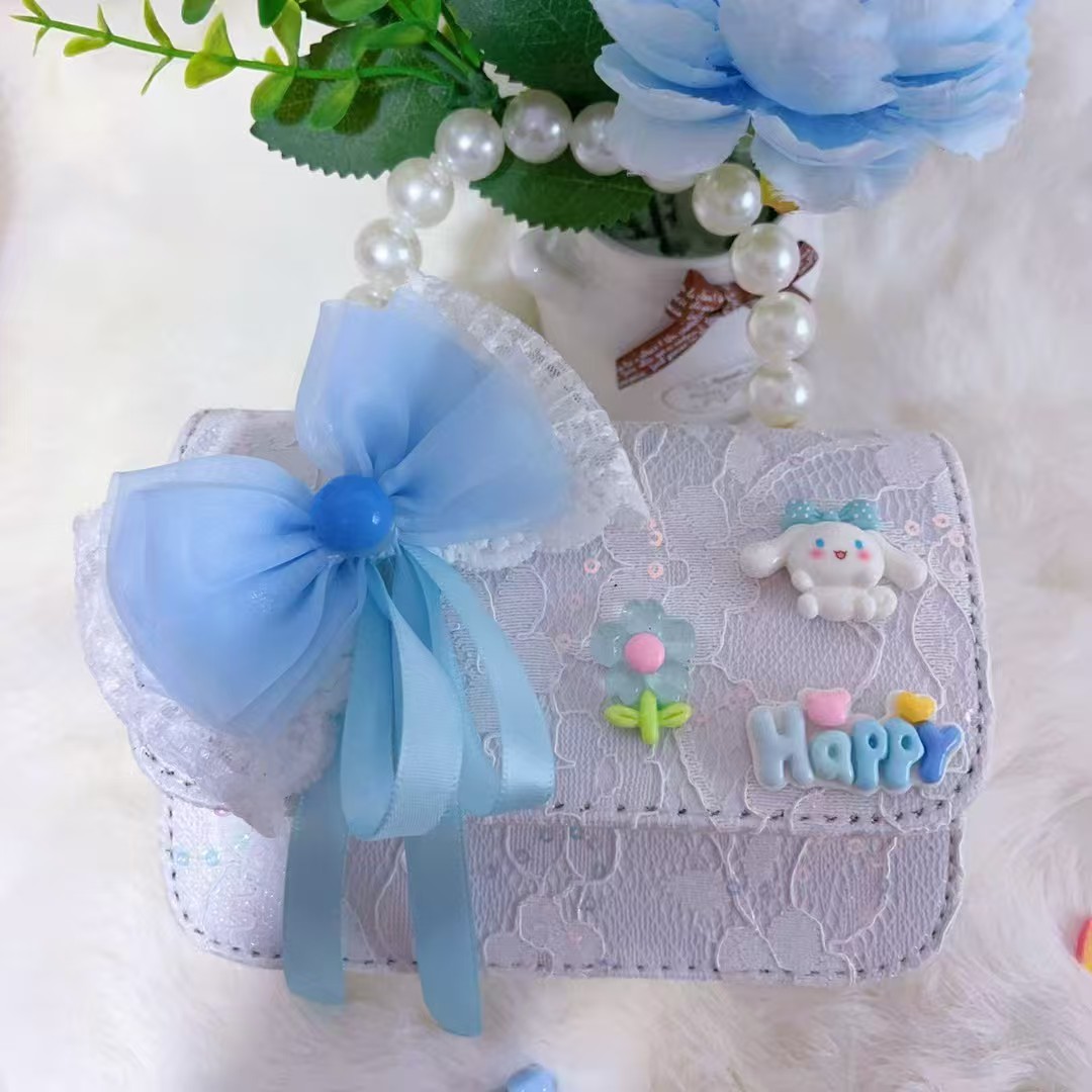 Bolso de perlas, bolso de arco, bolso de princesa Melody, bolso de Año Nuevo, bolso de hombro cuadrado de cadena de niña roja