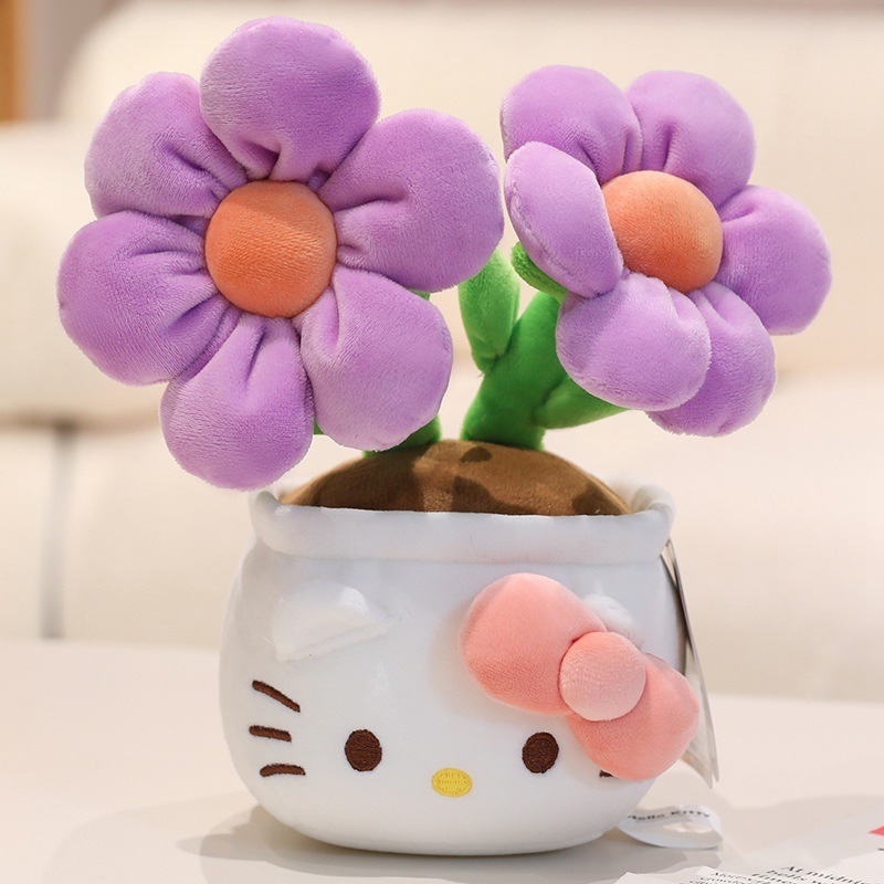 正規版ハローキティ盆栽サンリオkt猫ハローキティ花置物ぬいぐるみぬいぐるみ抱き枕|undefined